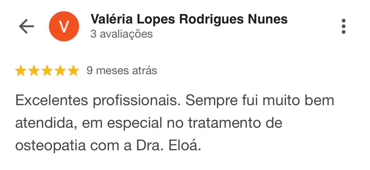 Depoimento de Valéria Lopes Rodrigues Nunes